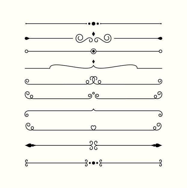 Kalligrafische sierlijn divider collectie