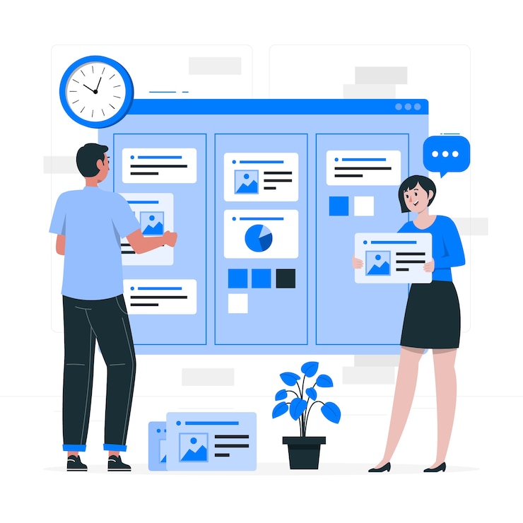 Gratis Vector kanban methode concept illustratie