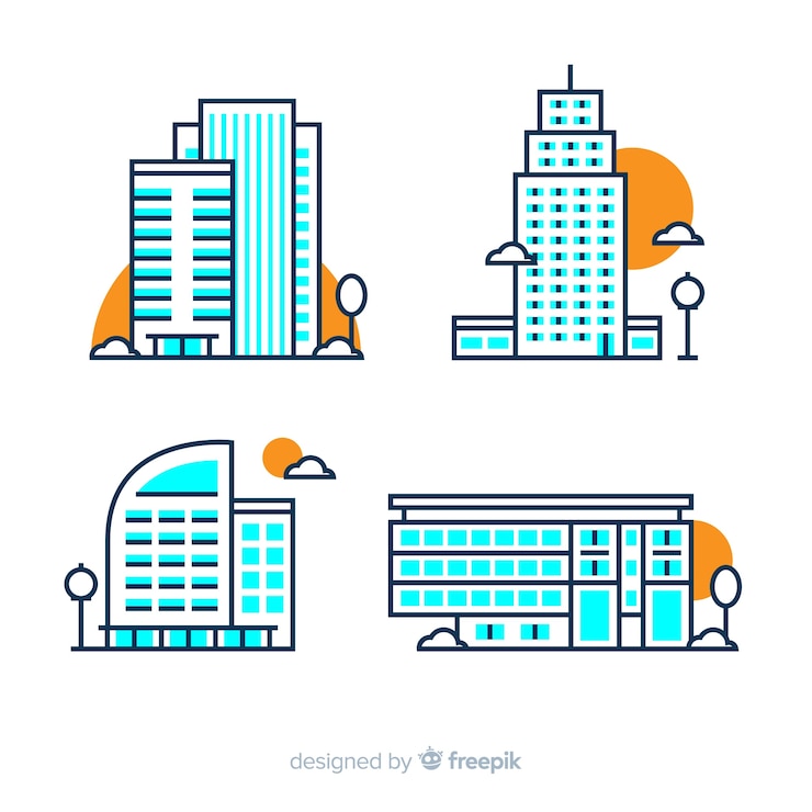 Gratis Vector kantoorgebouw