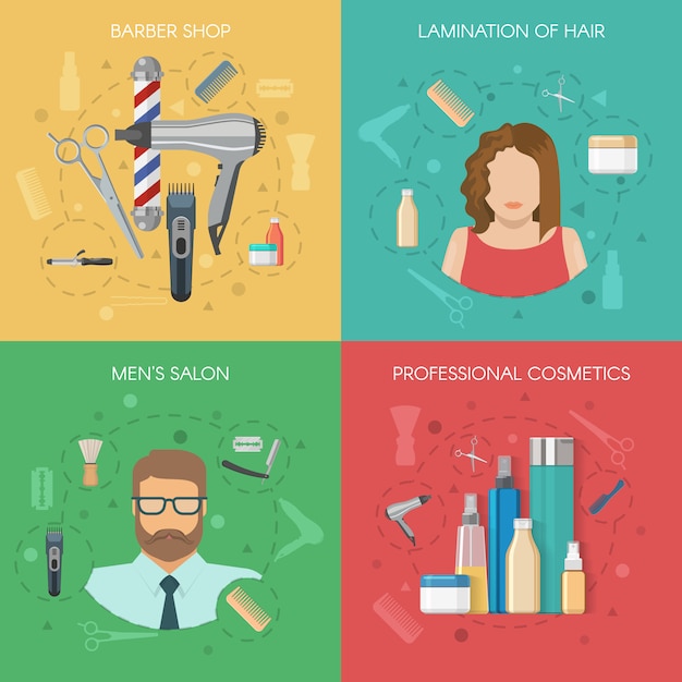 Gratis vector kapsalon concept