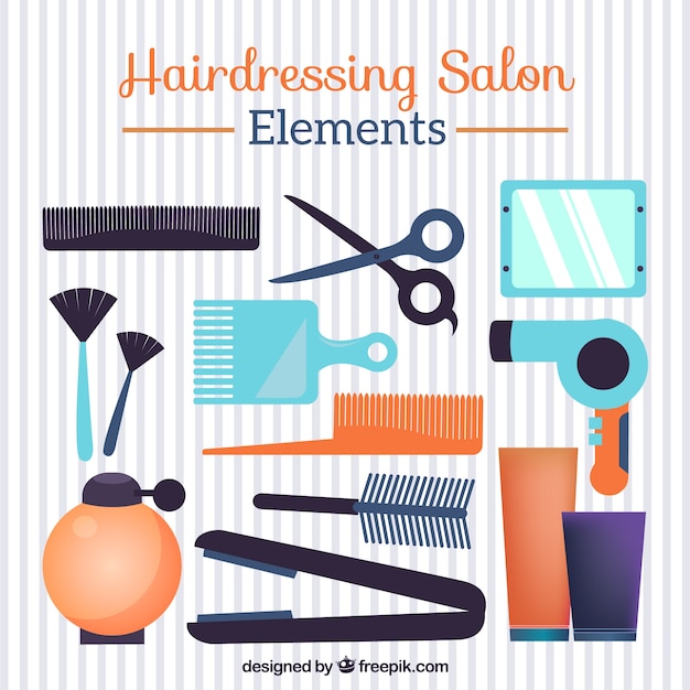 Gratis vector kapsalon elementen