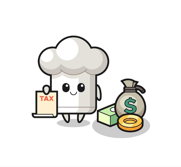Karakter cartoon van koksmuts als accountant, schattig stijlontwerp voor t-shirt, sticker, logo-element
