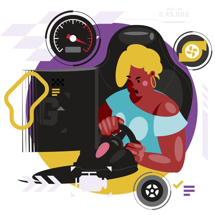 Gratis Vector karakter dat een videogame speelt