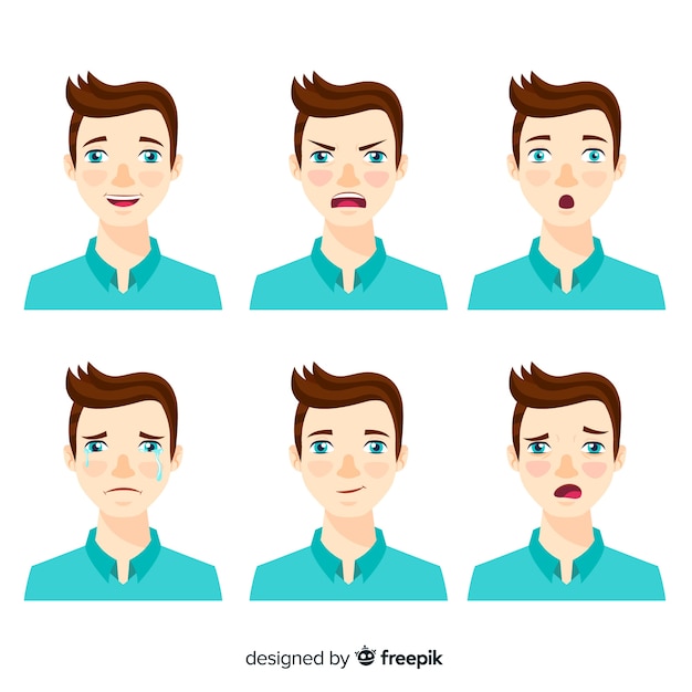 Gratis vector karakter met emoties