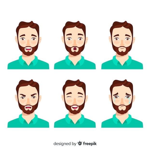 Gratis vector karakter met emoties