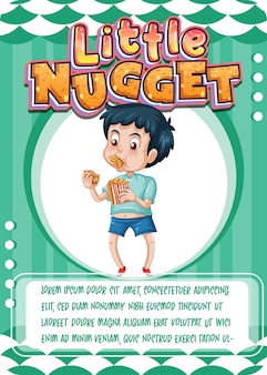 Karakterspelkaartsjabloon met woord little nugget