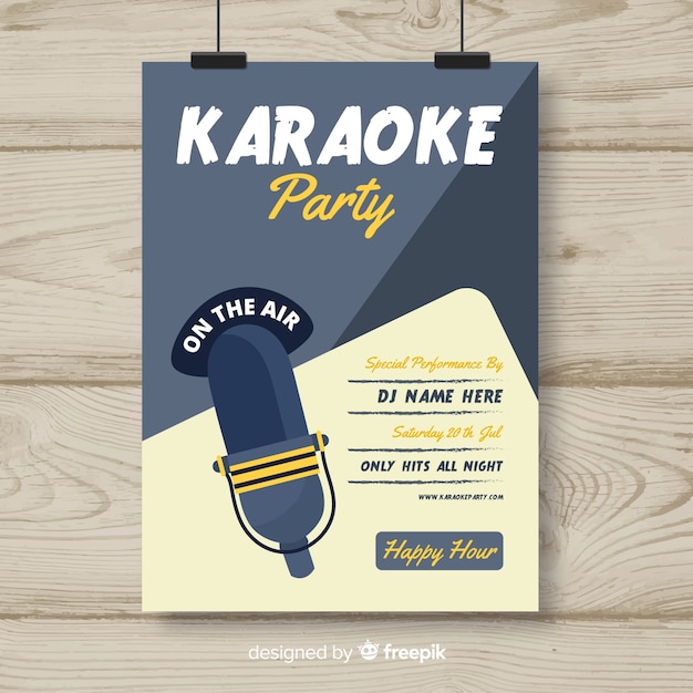 Gratis vector karaoke nacht feest folder sjabloon