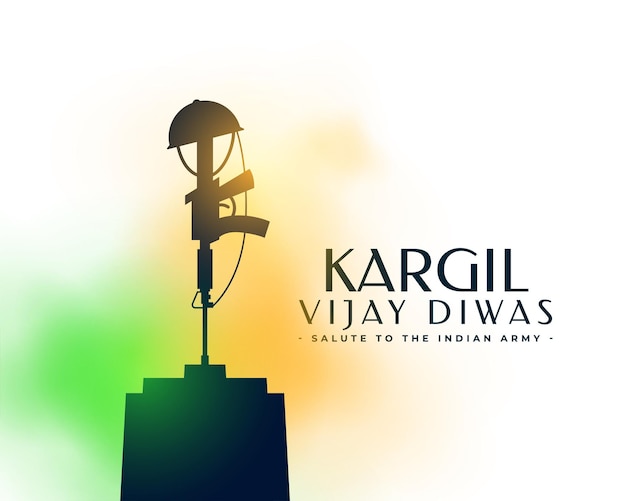 Kargil vijay diwas patriottische achtergrond met rokerig driekleurig effect