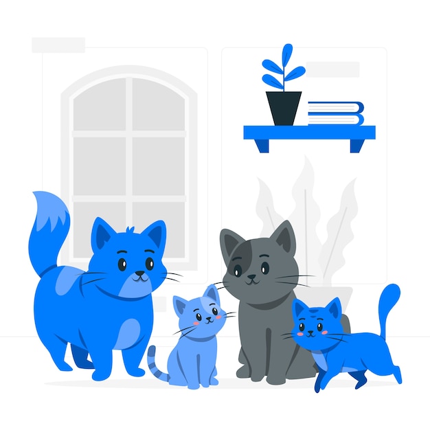 Kat familie concept illustratie