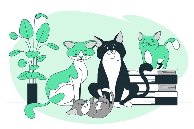 Kat familie illustratie