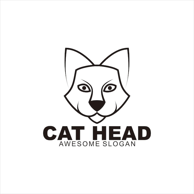 Gratis vector kat hoofd logo illustratie