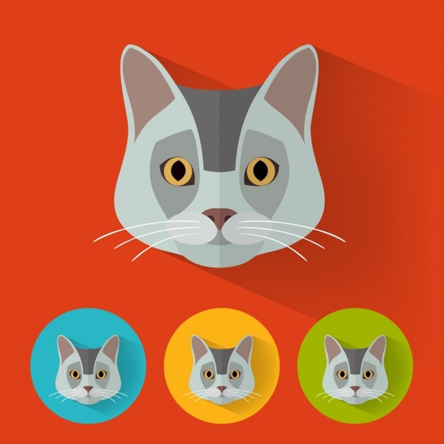 Gratis vector kat iconen collectie