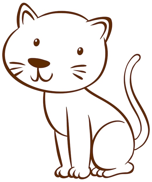 Gratis vector kat in doodle eenvoudige stijl