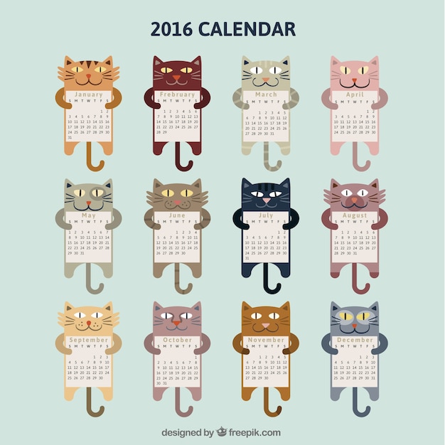 Gratis vector kat kalender