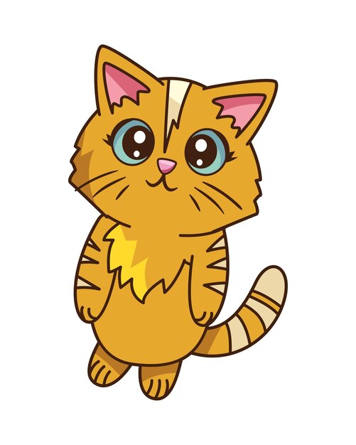 Gratis vector kat mascotte geïsoleerd illustratie ontwerp