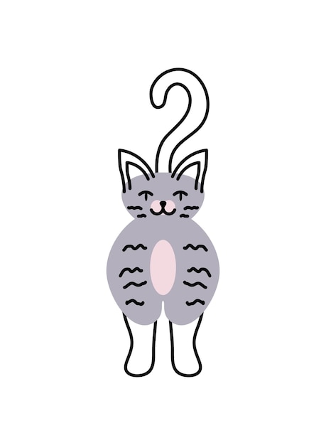 Gratis vector kat mascotte illustratie geïsoleerde vector