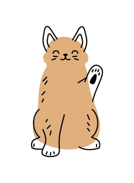 Gratis vector kat mascotte schattige geïsoleerde illustratie