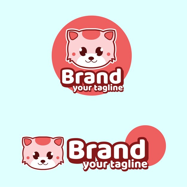 kat schattig merk mascottes logo karakter