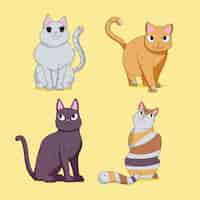 Gratis vector katten sticker set