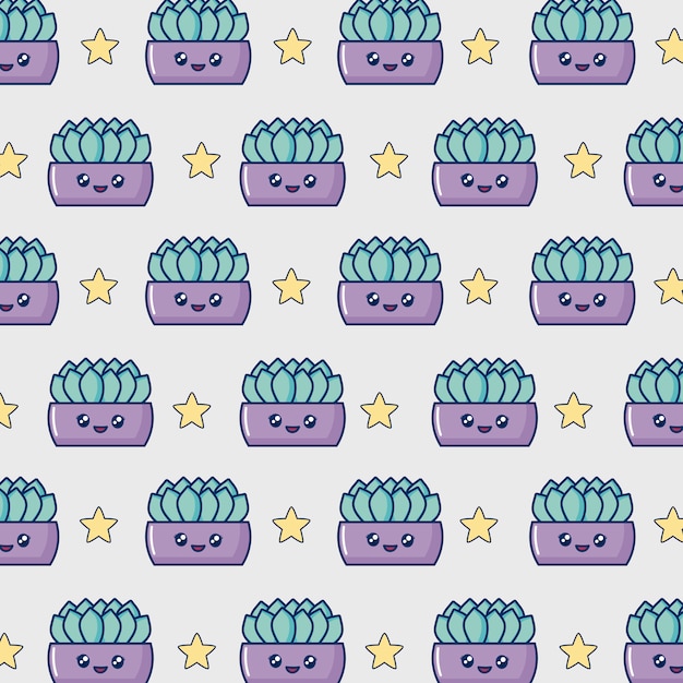 Gratis vector kawaii cactuspot