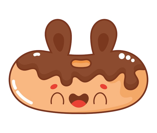 Gratis vector kawaii donut ontwerp