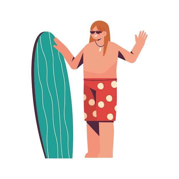 Kerel met surfboard icoon geïsoleerd