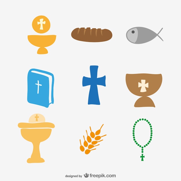 Gratis vector kerk iconen tekenen set