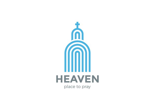 Kerk Logo Religie Logo. Lineaire stijl