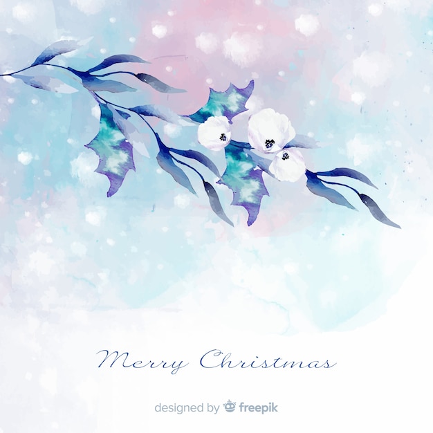 Gratis vector kerst achtergrond in aquarel