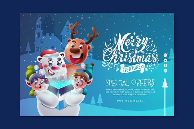 Gratis vector kerst banner concept