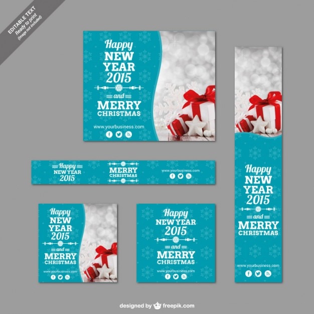 Gratis vector kerst banner sjablonen pak