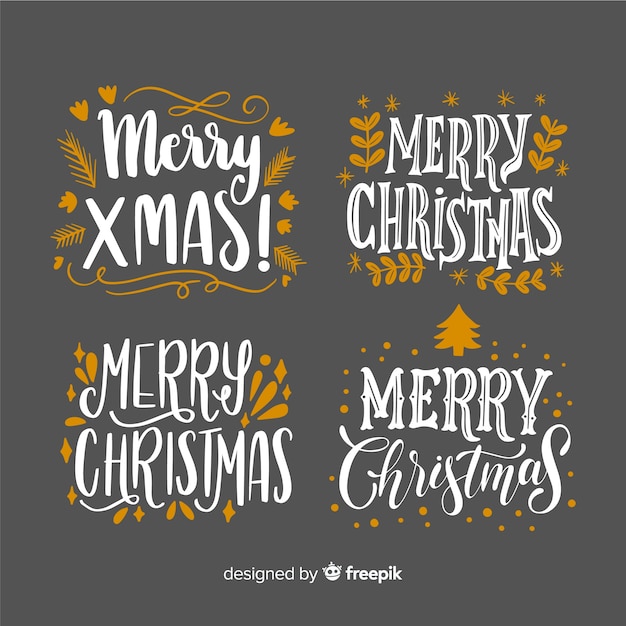 Kerst belettering label collectie