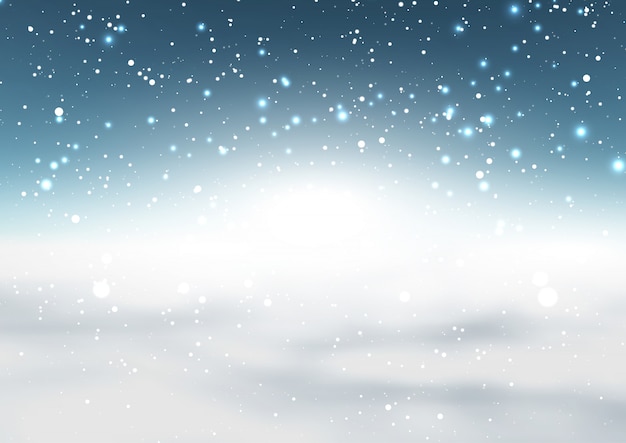 Gratis vector kerst besneeuwde achtergrond