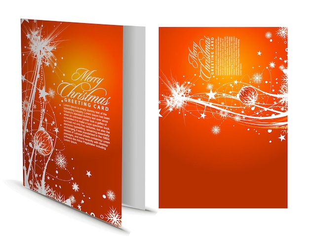 Gratis vector kerst bi-fold flyer en poster folder boek skin cover template ontwerpen