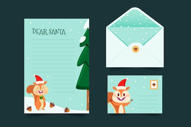 Gratis vector kerst briefpapier sjabloon