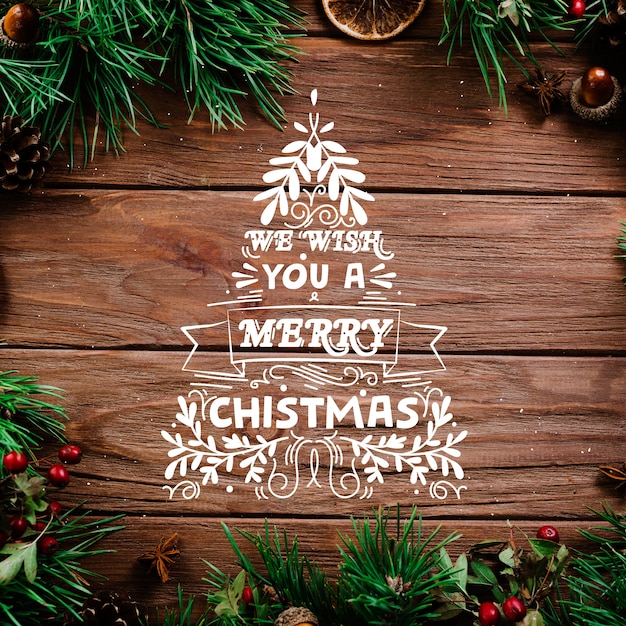 Gratis vector kerst concept met letters