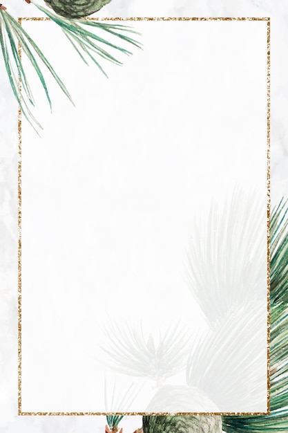 Gratis vector kerst dennenboom frame vector art print, remix van kunstwerken van megata morikaga