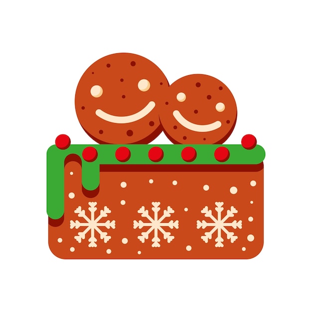 Gratis vector kerst dessert chocolade koekjes illustratie geïsoleerd