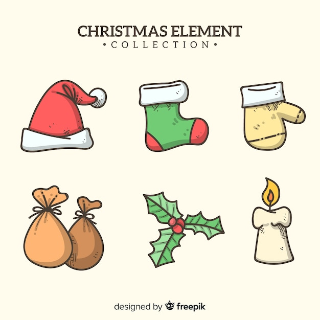 Gratis vector kerst element collectie