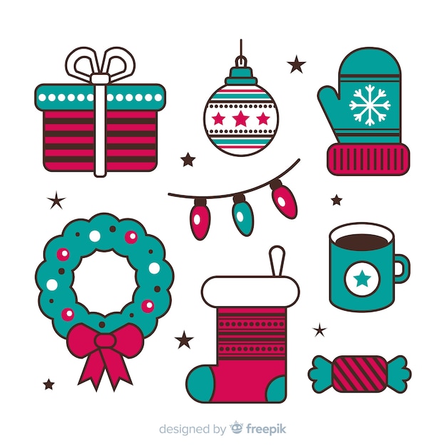 Gratis vector kerst element collectie