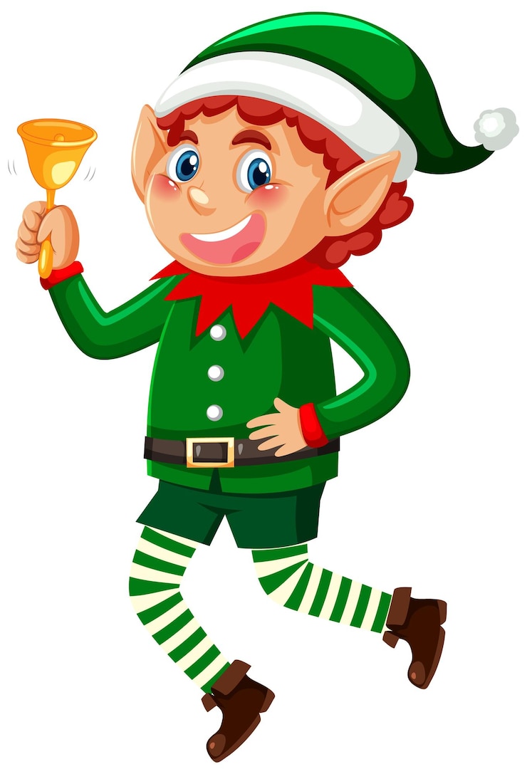 Gratis Vector kerst elf stripfiguur