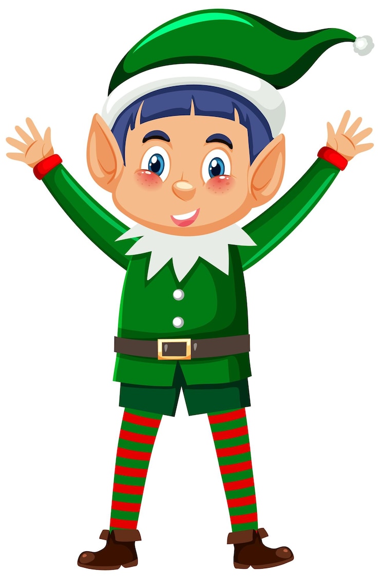 Gratis Vector kerst elf stripfiguur