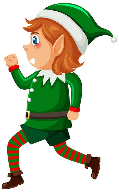 Gratis vector kerst elf stripfiguur