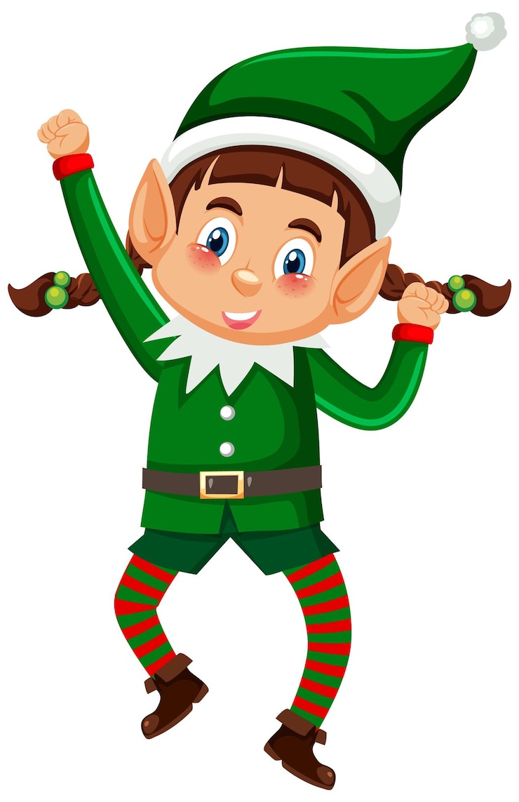 Gratis Vector kerst elf stripfiguur
