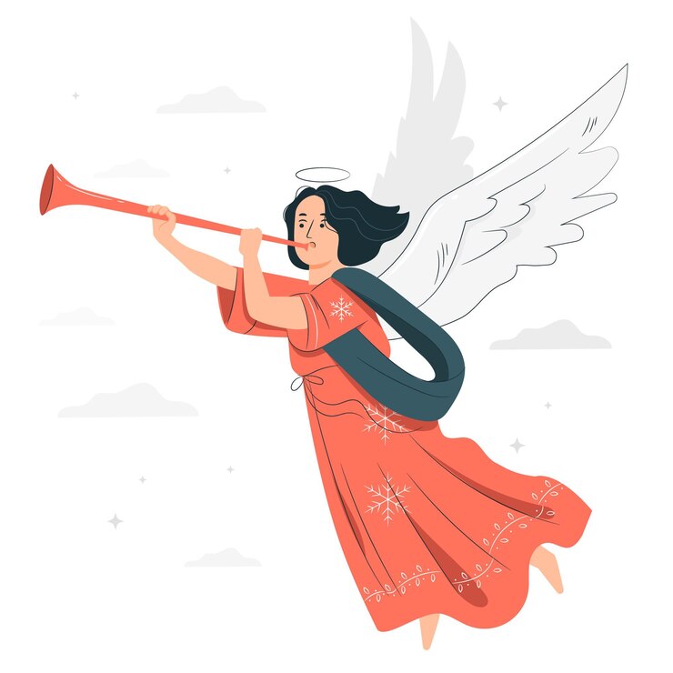 Gratis Vector kerst engel concept illustratie