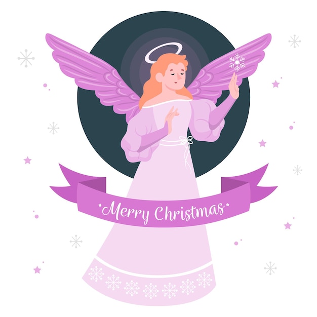 Gratis vector kerst engel concept illustratie