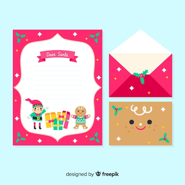 Gratis vector kerst envelop en brief