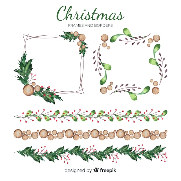 Gratis vector kerst frames en randen