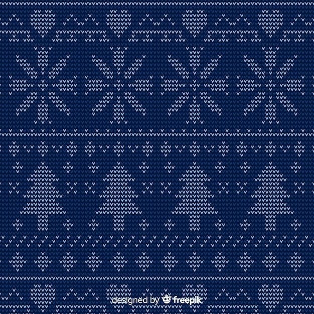 Gratis vector kerst gebreide patroon