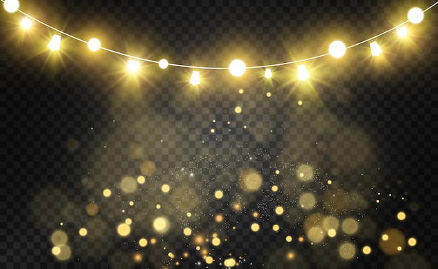 Kerst heldere, mooie lichten, s. gloeiende lichten voor het ontwerpen van xmas wenskaarten. slingers, lichte kerstversieringen.